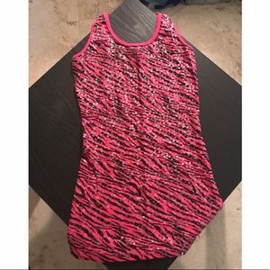 Small pink zebra sequin top